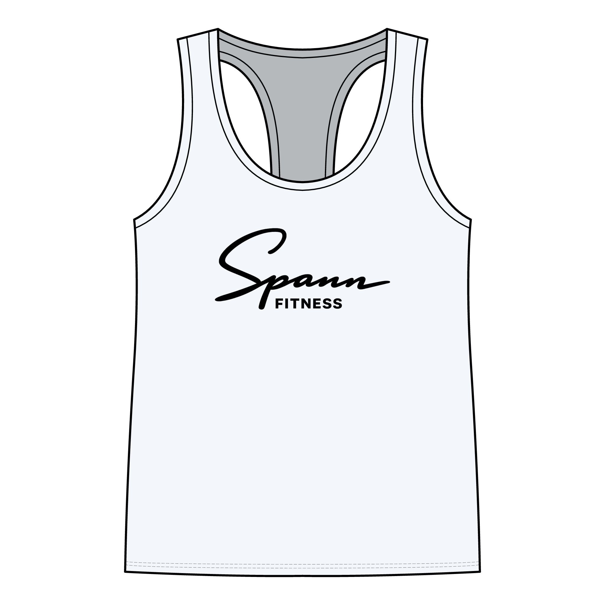 Spann Fitness - Women's Jersey Racerback Tank in White