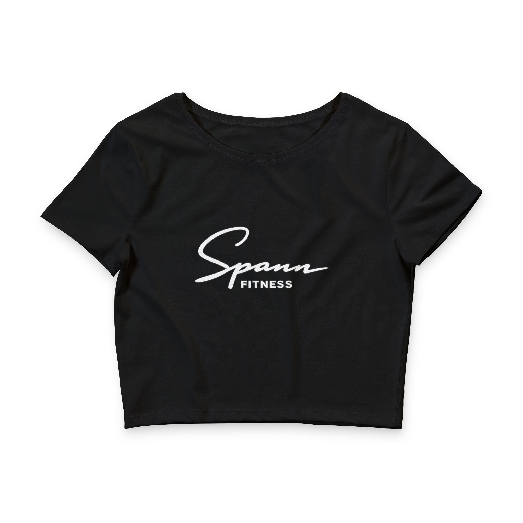 Spann Fitness - Women’s Poly-Cotton Crop Tee in Black