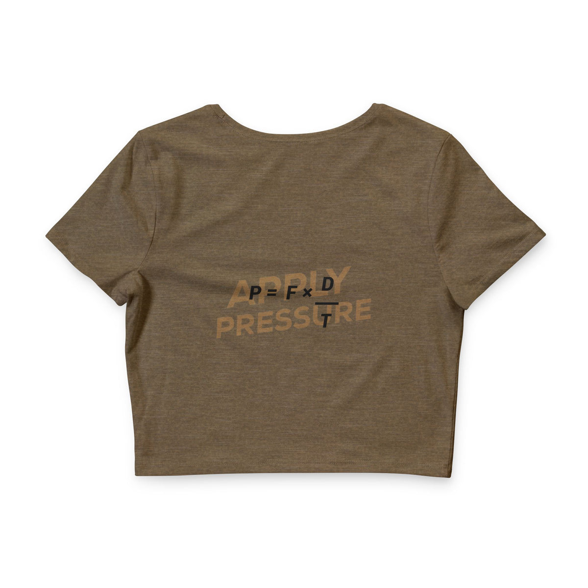 Spann Fitness - Women’s Poly-Cotton Crop Tee in White & Heather Olive