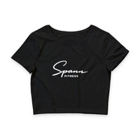 Spann Fitness - Women’s Poly-Cotton Crop Tee in Black