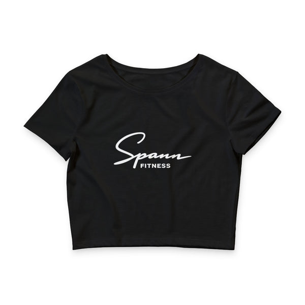 Spann Fitness - Women’s Poly-Cotton Crop Tee in Black